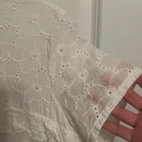 Daisy Street Women’s Eyelet Short Sleeve Ruffle Tunic Baby Doll White sz8 - Picture 12 of 14